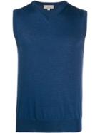 Canali V-neck Knitted Vest - Blue