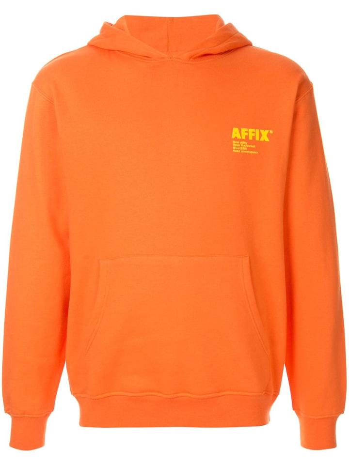 Affix Logo Print Hoodie - Orange