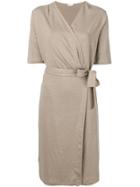 Filippa-k Short-sleeve Wrap Dress - Neutrals