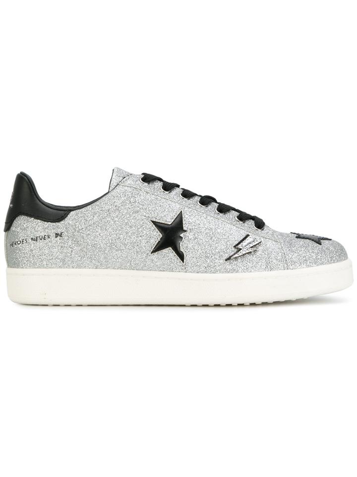 Moa Master Of Arts Glitter Star Patch Sneakers - Metallic