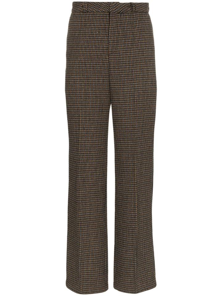 Charm's Checked Tailored Trousers - Brown