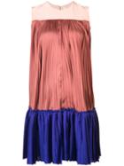 Roksanda - Blockcolour Pleated Dress - Women - Silk/polyester - 6, Pink/purple, Silk/polyester
