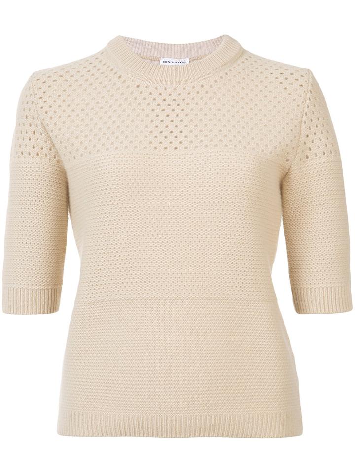 Sonia Rykiel Round Neck Knitted T-shirt, Women's, Size: Xs, Brown, Cashmere
