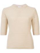 Sonia Rykiel Round Neck Knitted T-shirt, Women's, Size: Xs, Brown, Cashmere