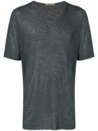 Nuur Raw Hem Sheer T-shirt - Grey