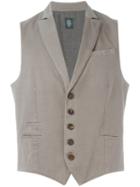 Eleventy Buttoned Waistcoat, Men's, Size: L, Grey, Cotton/spandex/elastane