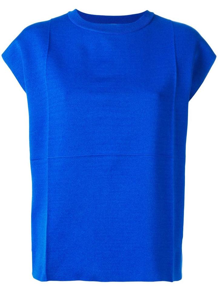 Balenciaga Shortsleeved Blouse, Women's, Size: 36, Blue, Cotton/polyamide