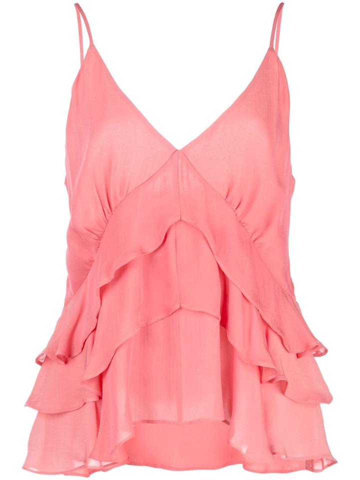 Nicole Miller Ruffle Tank Top - Pink