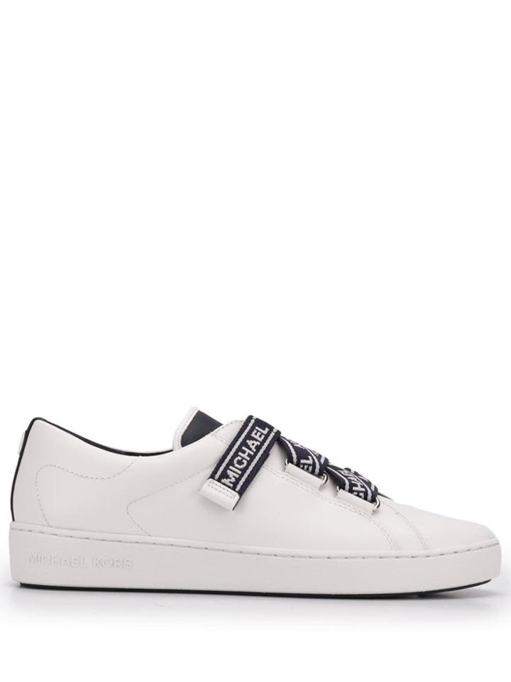 Michael Michael Kors Logo Strap Fastened Sneakers - White