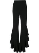 Cinq A Sept Flared Frill Trousers - Black