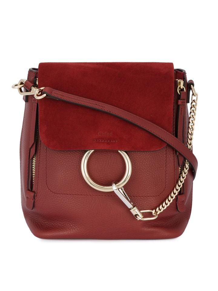 Chloé Red Leather Faye Backpack