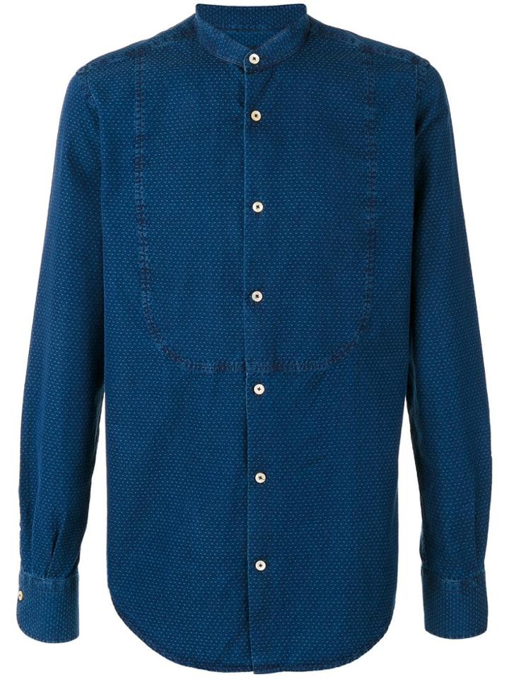 Lardini Triangle-embroidered Shirt - Blue