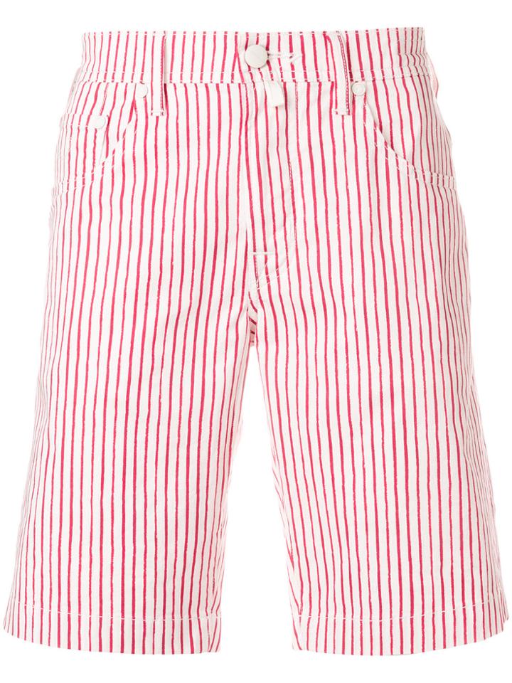 Jacob Cohen Slim Striped Handkerchief Shorts - White