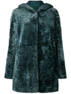 Drome Hooded Fur Jacket - Green
