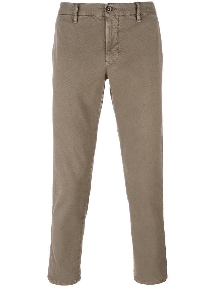 Incotex Slim Fit Trousers, Men's, Size: 32, Brown, Cotton/spandex/elastane