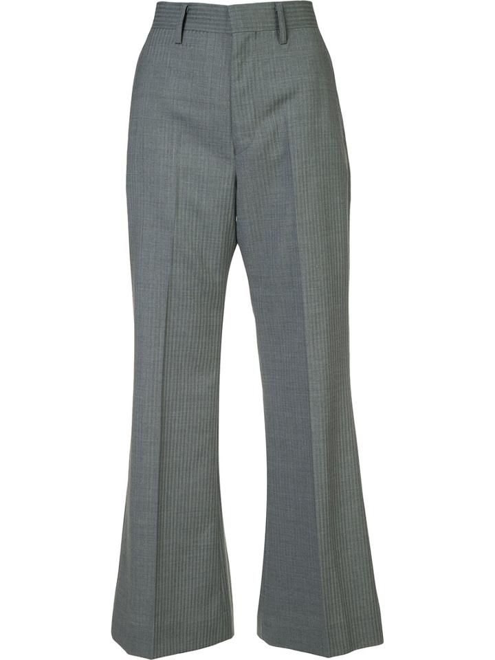 Junya Watanabe Comme Des Garçons Striped High-waisted Trousers, Women's, Size: Small, Grey, Cotton