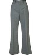 Junya Watanabe Comme Des Garçons Striped High-waisted Trousers, Women's, Size: Small, Grey, Cotton