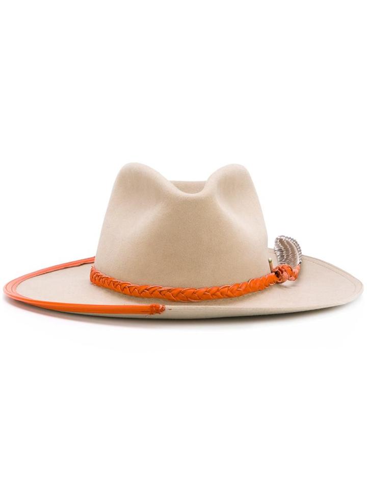 Nick Fouquet Embellished Pendant Hat, Men's, Nude/neutrals, Wool Felt