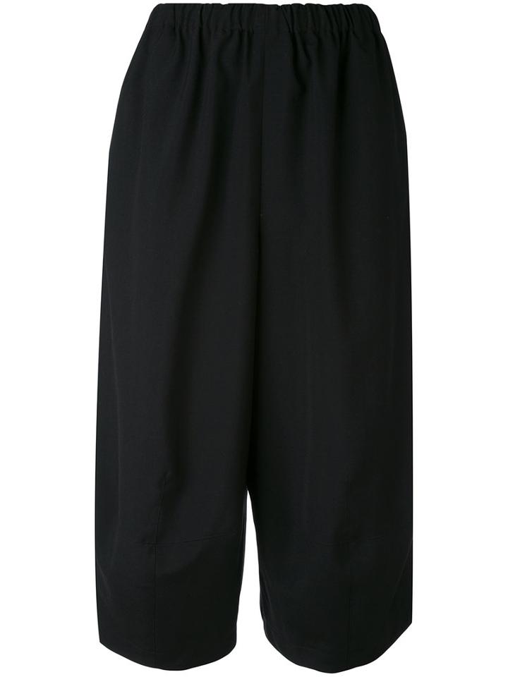 Comme Des Garçons Comme Des Garçons - Wide Cropped Trousers - Women - Wool - Xs, Black, Wool