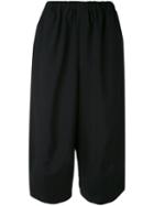 Comme Des Garçons Comme Des Garçons - Wide Cropped Trousers - Women - Wool - Xs, Black, Wool