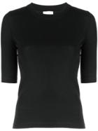 Rosetta Getty Cropped Sleeve T-shirt - Black
