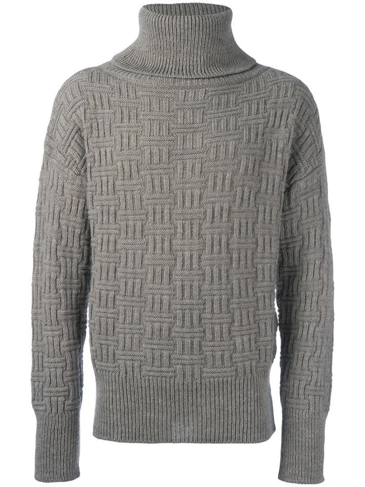 Vivienne Westwood Man Roll Neck Long Sleeve Jumper, Men's, Size: Large, Grey, Acrylic/wool/alpaca