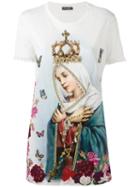 Dolce & Gabbana - Virgin Mary Print T-shirt - Women - Cotton - 40, White, Cotton