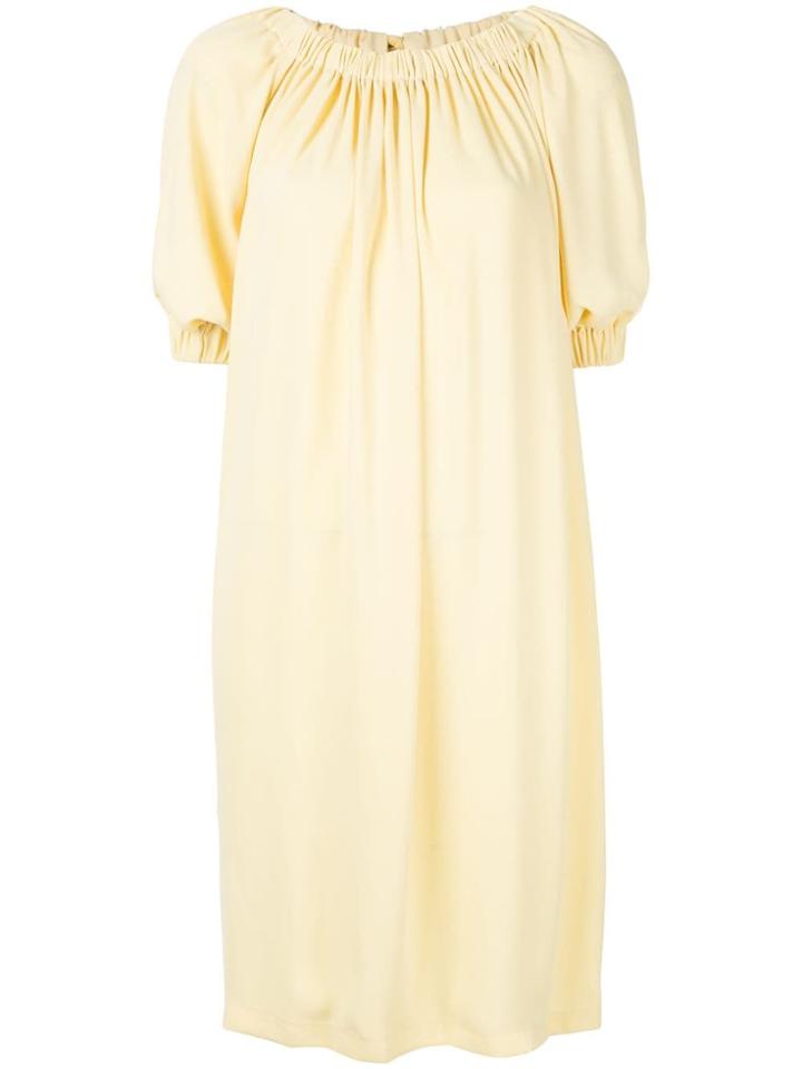 Mm6 Maison Margiela Short-sleeved Pleated Dress - Yellow