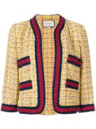 Gucci Tweed Jacket With Web - Yellow & Orange