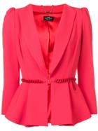 Elisabetta Franchi Chain Waist Peplum Jacket - Pink