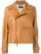 Polo Ralph Lauren Zip Up Jacket, Women's, Size: Small, Brown, Cotton/calf Leather/cupro