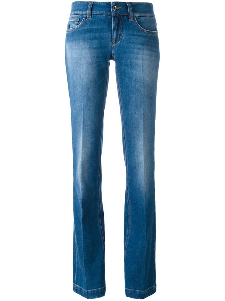 Dolce & Gabbana Flared Jeans, Women's, Size: 44, Blue, Cotton/elastodiene