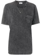 Saint Laurent Raw Round Neckline T-shirt - Grey