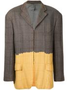Comme Des Garçons Vintage Bleached Bottom Plaid Blazer - Brown