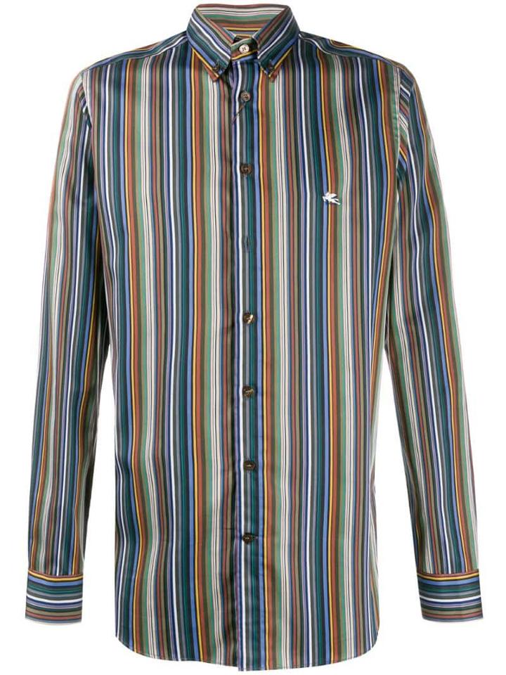 Etro Multi-colour Stripe Shirt - Green