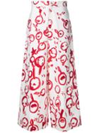 Tsumori Chisato - Brushstroke Print Trousers - Women - Cotton/polyurethane - S, White, Cotton/polyurethane