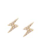 Ef Collection Mini Lightning Bold Diamond Stud Earrings - Metallic