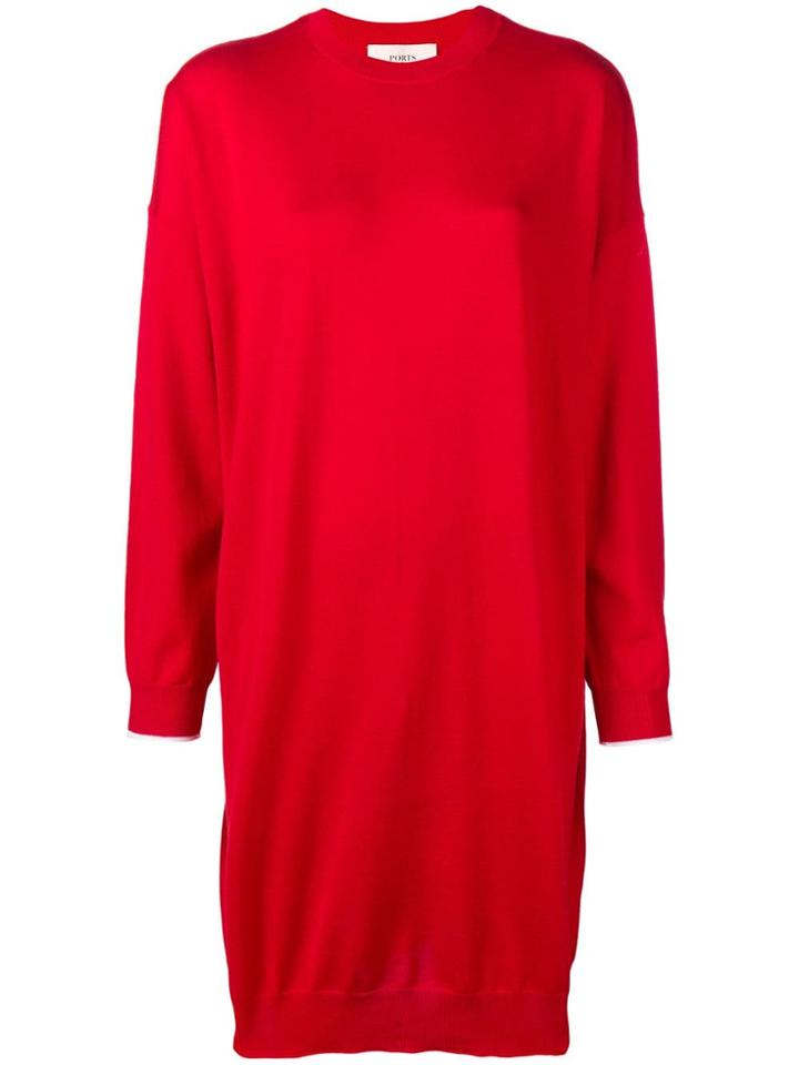 Ports 1961 Round Neck Sweater Dress - Red