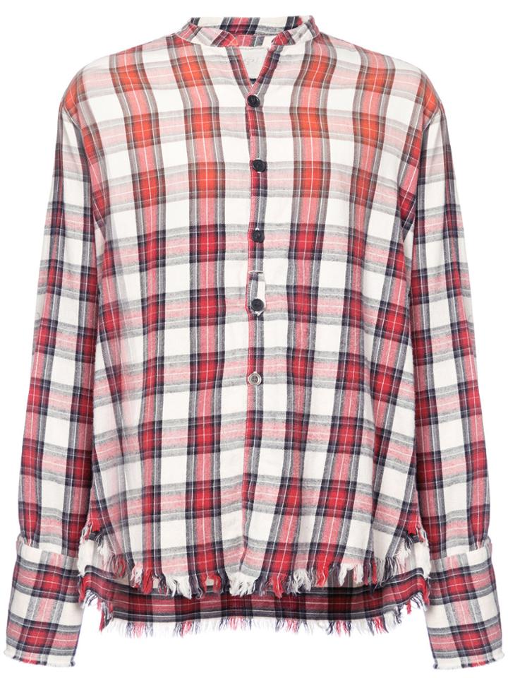 Greg Lauren Checked Skirt - Red