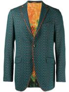Etro Embroidered Single Breasted Blazer - Green
