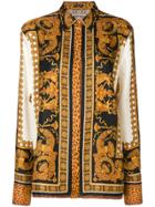 Versace Leopard Print Shirt - Yellow & Orange