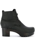 No.6 Lace-up Heeled Boots - Black