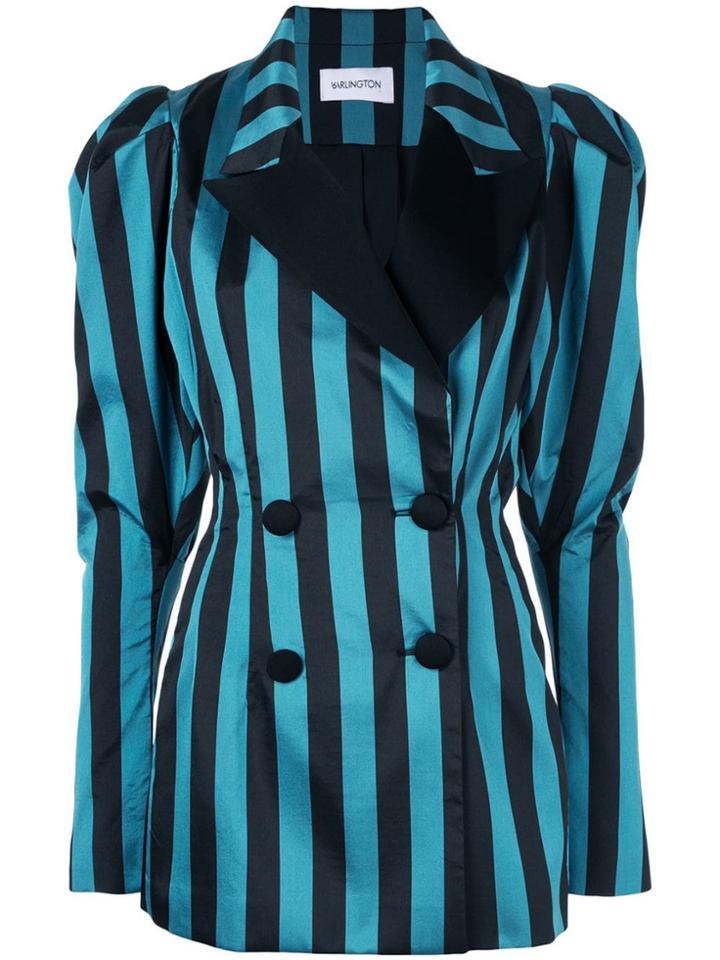 16arlington Structured Blazer With Stripes - Blue