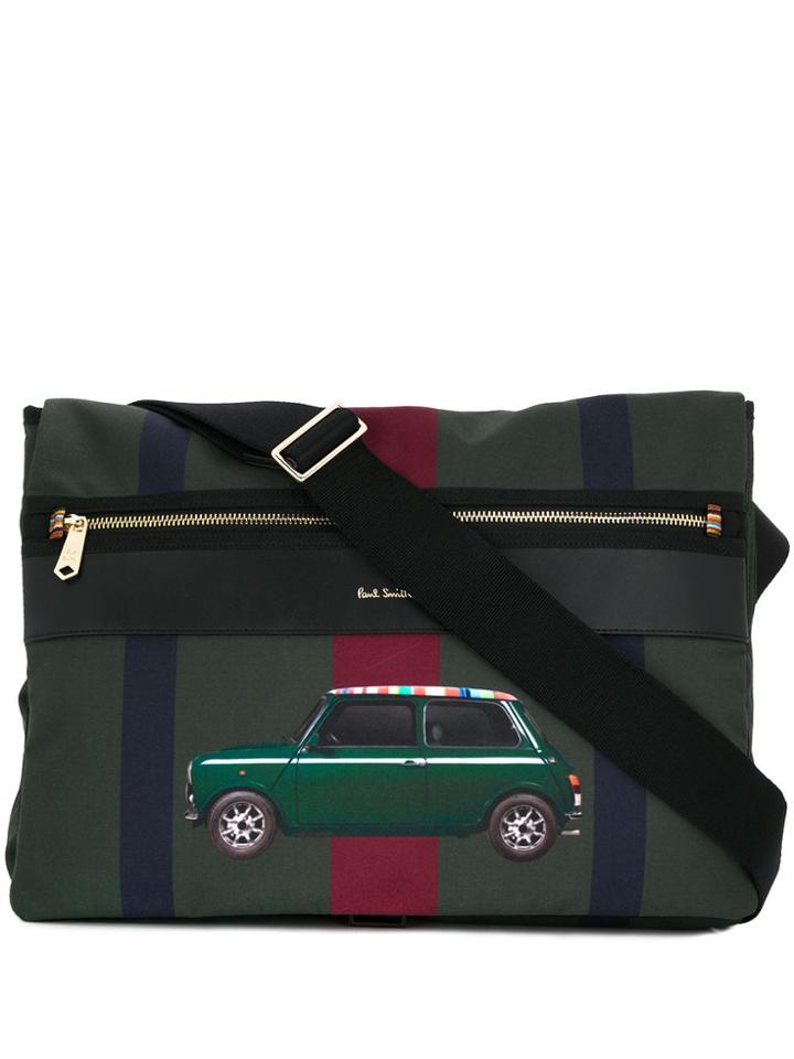 Paul Smith Car Print Messenger Bag - Green