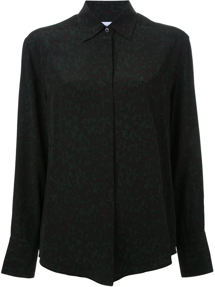 Scanlan Theodore Camo Print 'cdc' Oversized Shirt, Women's, Size: 8, Green, Silk