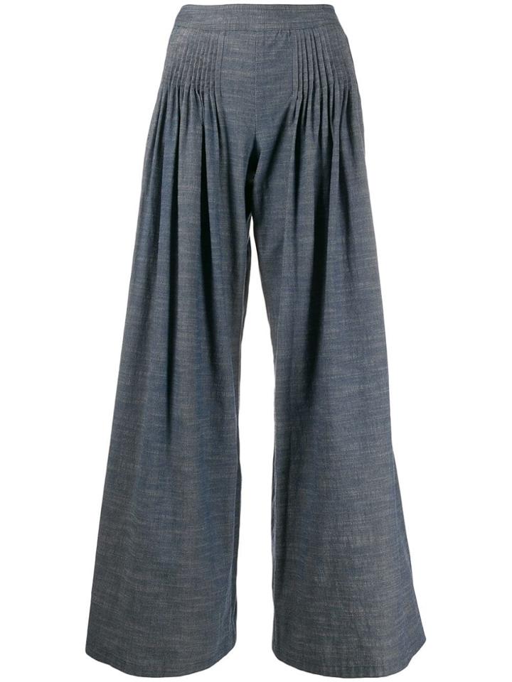 Chanel Pre-owned 2003 Wide-leg Trousers - Blue
