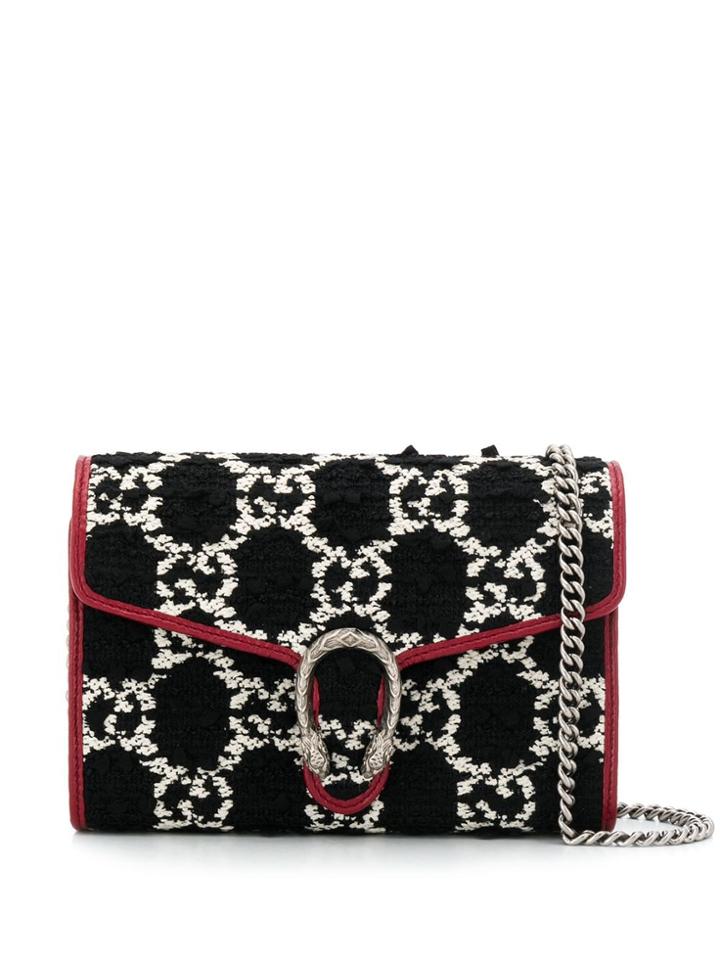 Gucci Dionysus Gg Tweed Shoulder Bag - Black
