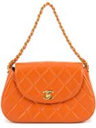 Chanel Vintage Chain Handbag, Women's, Yellow/orange