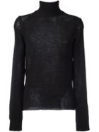 Maison Margiela Distressed Knit Sweater, Men's, Size: Medium, Black, Wool