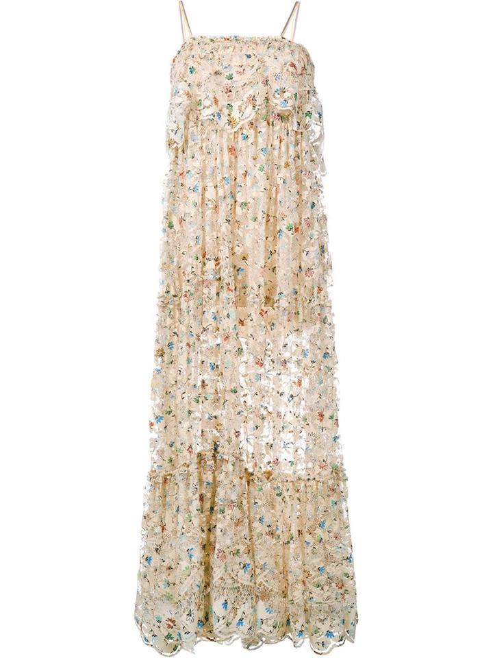 Chloé Sleeveless Floral Print Lace Dress